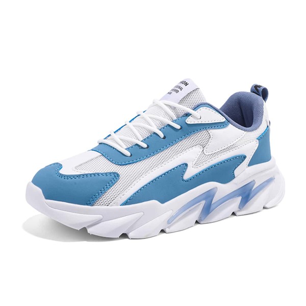 

Men Two Tone Mesh Panel Sneakers, Blue
