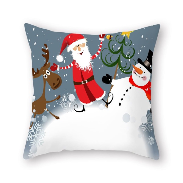 

Christmas Snowman Cushion Cover Without Filler, Multicolor