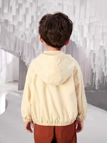 SHEIN Toddler Boys Tiger Print Zip Up Jacket - Apricot - View 7