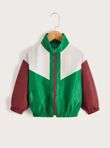 SHEIN Niñitos Cazadora de color combinado con cremallera - Multicolor - Ver 1