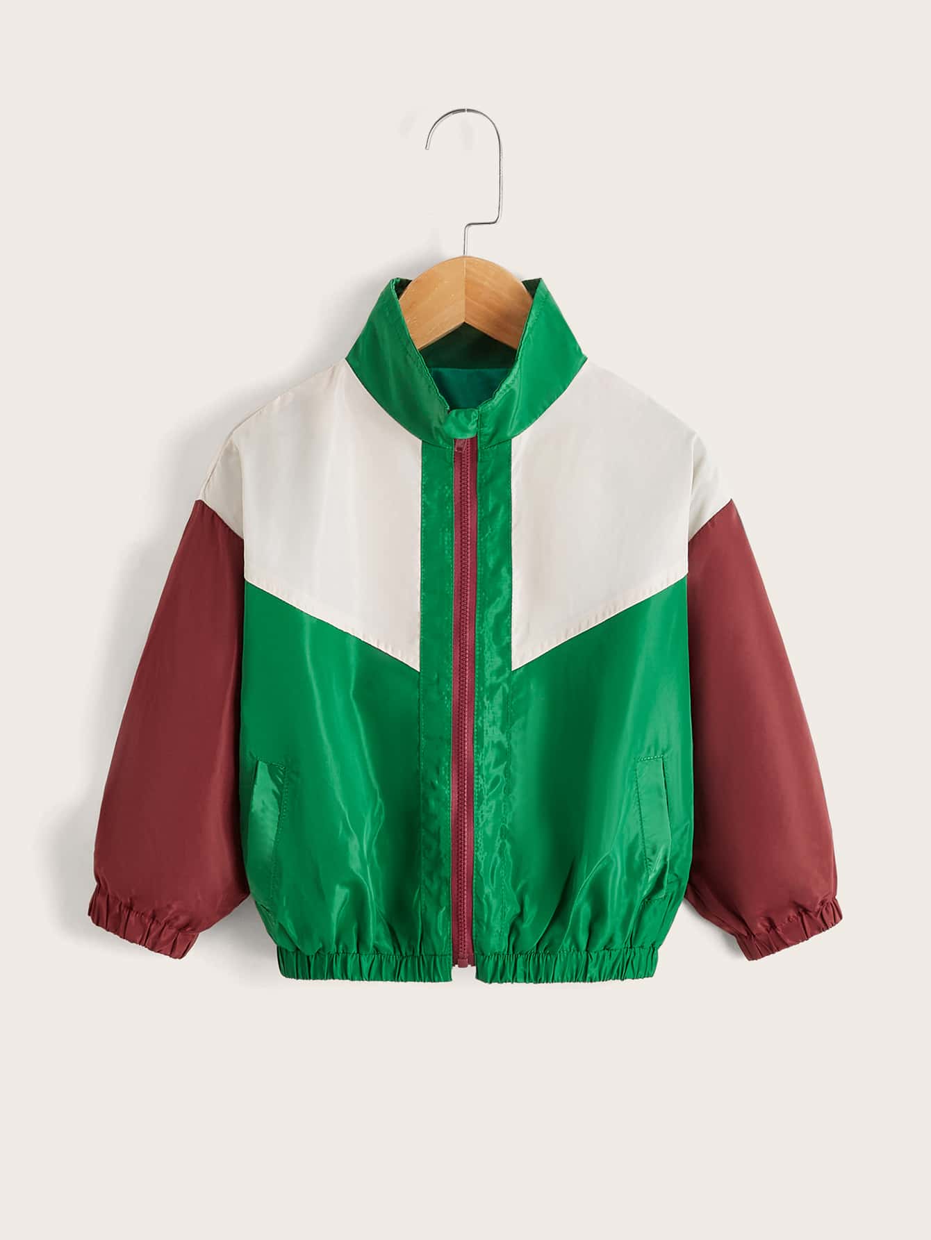 SHEIN Niñitos Cazadora de color combinado con cremallera - Multicolor - Ver 1