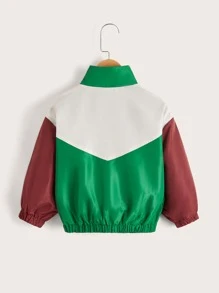 SHEIN Niñitos Cazadora de color combinado con cremallera - Multicolor - Ver 2