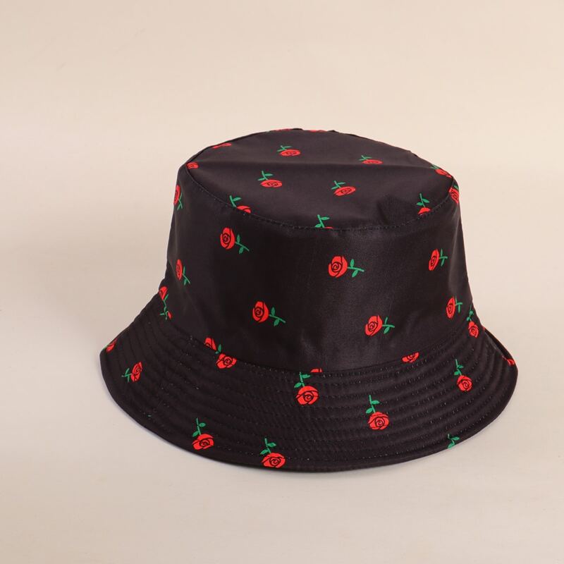 

Floral Print Bucket Hat, Black