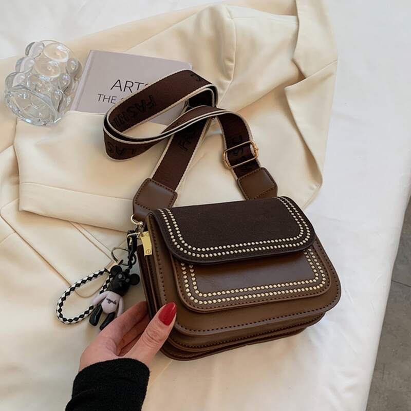 

Flap Crossbody Bag, Brown