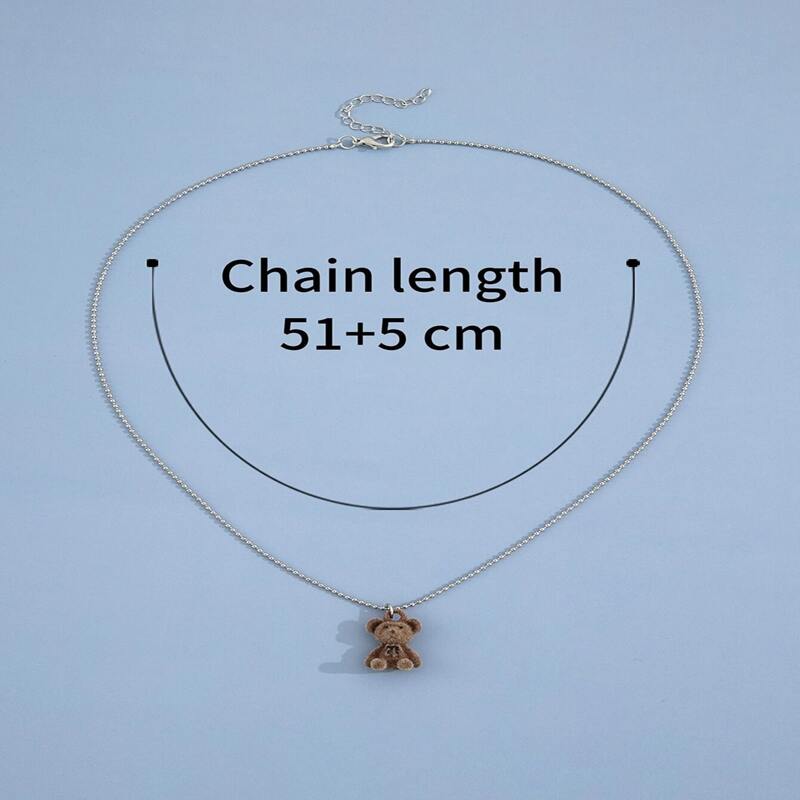 

Bear Pendant Chain Necklace, Silver