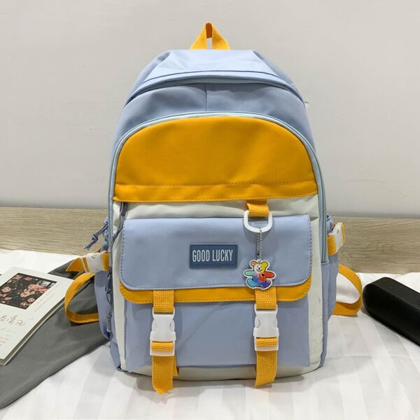 

Kids Colorblock Large Capacity Backpack, Multicolor