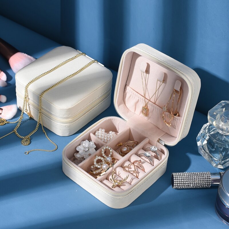 

1pc Solid Color Jewelry Box, White