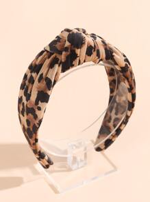 豹纹打结装饰发箍，休闲发带，发箍，发饰，头饰