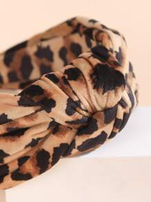 豹纹打结装饰发箍，休闲发带，发箍，发饰，头饰