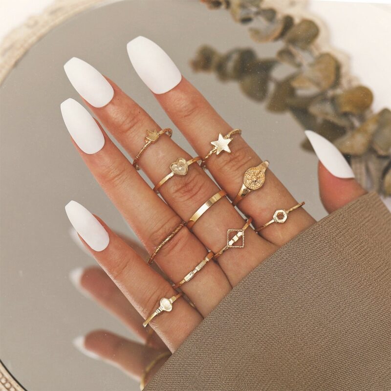 

10pcs Geo Decor Ring, Gold