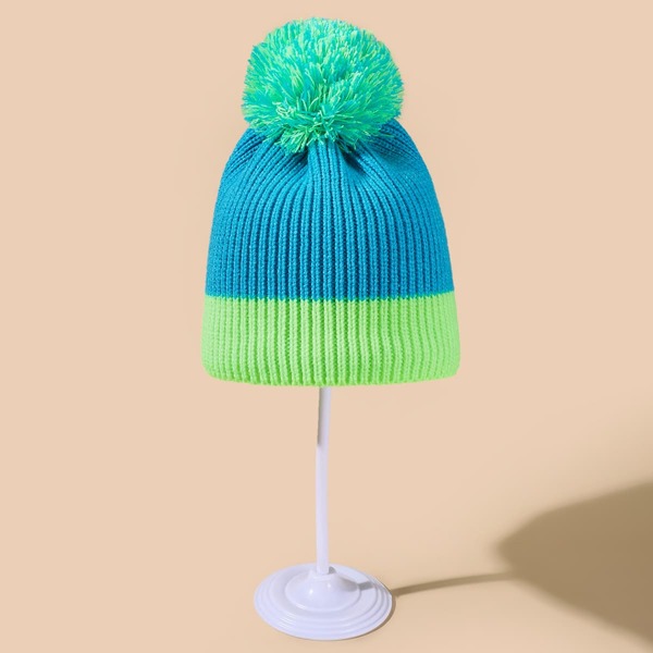 

Pom Pom Decor Beanie, Multicolor