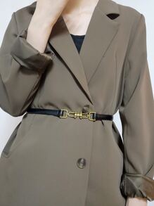 Metal Buckle Corset Belt - Black - View 1