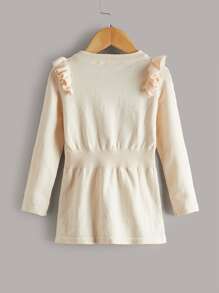 Toddler Girls Ruffle Trim Jumper Dress - Apricot - View 2