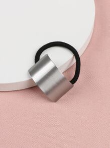 Metal Decor Hair Tie Street,Hair Accessories,Ponytail ,Hair Elastics,Hair Rope,Hair Ties Ponytail Holders, Hair Bobbles Head Accessories Rubber Bands - Silver - View 1