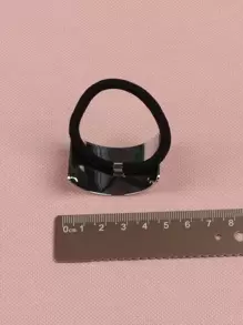 Metal Decor Hair Tie Street,Hair Accessories,Ponytail ,Hair Elastics,Hair Rope,Hair Ties Ponytail Holders, Hair Bobbles Head Accessories Rubber Bands - Silver - View 2