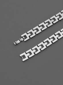 Aleación de pulsera de decoración de mano de esqueleto de hombres de moda y popular para vacaciones y para una apariencia elegante - Plateado - Ver 3