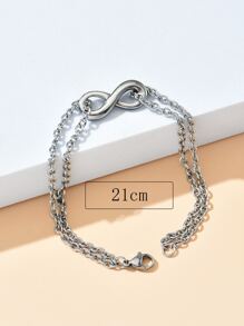 Men Infinity Layered Bracelet - Bạc - Xem 3