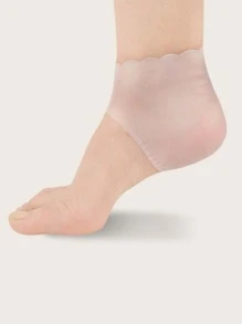 Silicone Đàn hồi Gót chân Che phủ , 2 Miếng Bảo vệ gót chân silicone Siêu mỏng Gót chân Nứt Sự bảo vệ Che phủ - Trong sáng - Xem 1