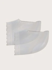 Silicone Đàn hồi Gót chân Che phủ , 2 Miếng Bảo vệ gót chân silicone Siêu mỏng Gót chân Nứt Sự bảo vệ Che phủ - Trong sáng - Xem 3