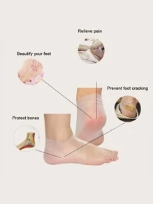 Silicone Đàn hồi Gót chân Che phủ , 2 Miếng Bảo vệ gót chân silicone Siêu mỏng Gót chân Nứt Sự bảo vệ Che phủ - Trong sáng - Xem 4