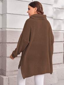 Calvaya Jersey de cuello cisne de hombros caídos