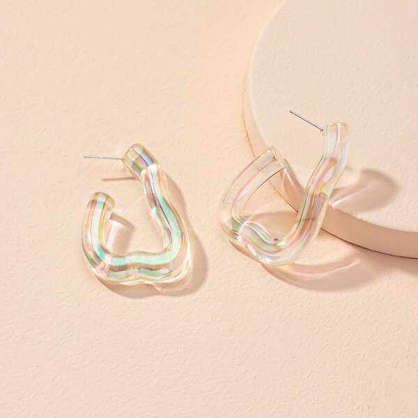 

Geometric Drop Earrings, Clear