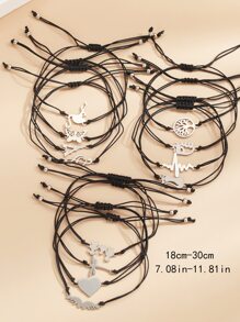 Niñas 12 piezas Pulsera con corazón & con diseño de mariposa - Plateado - Ver 3