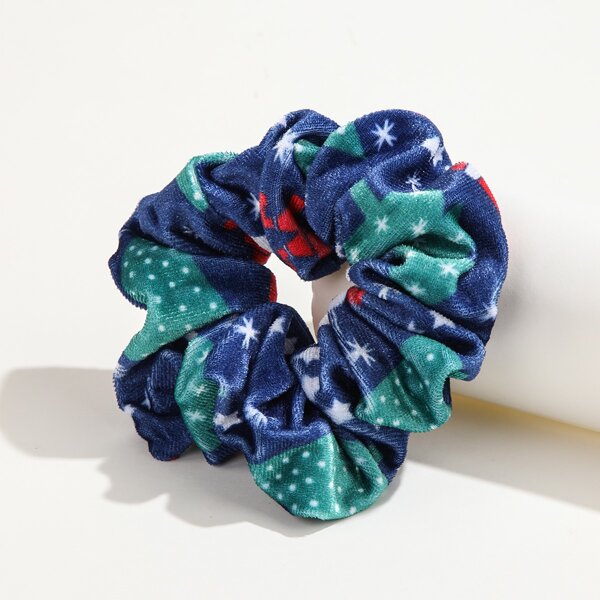 

Star Pattern Scrunchie, Blue