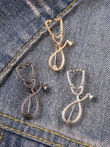 3入組聽筒設計胸針 - 彩色 - 查看 1