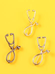 3入組聽筒設計胸針 - 彩色 - 查看 2