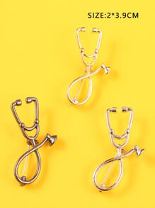 3入組聽筒設計胸針 - 彩色 - 查看 4