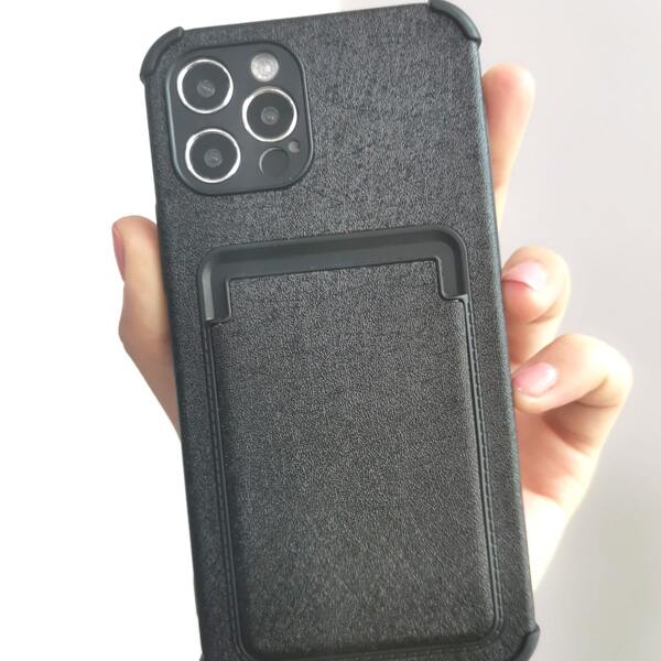 

Plain Phone Case With Card Slot, Black