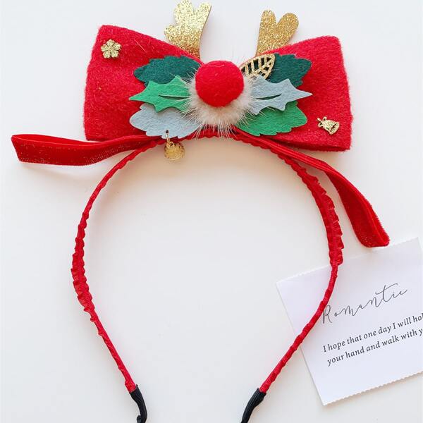 

Christmas Bow Decor Headband, Red