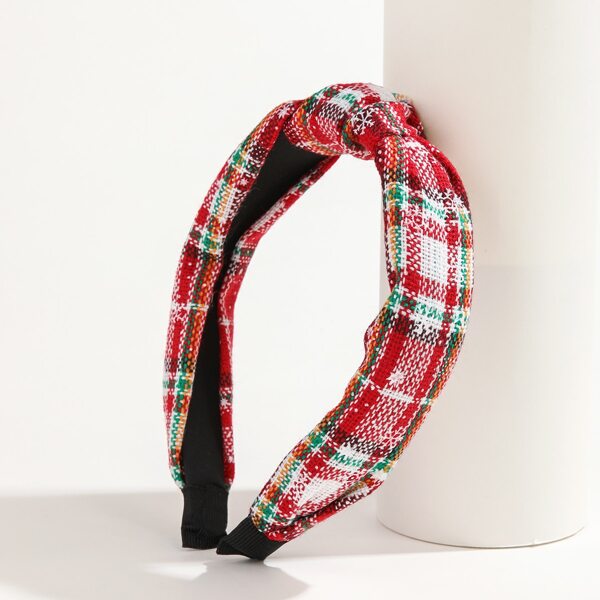 

Plaid Pattern Knot Decor Headband, Multicolor