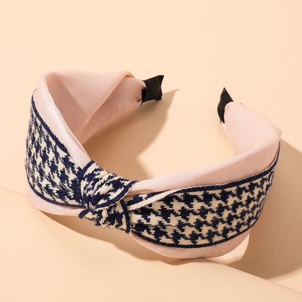 

Houndstooth Print Wide Headband, Multicolor