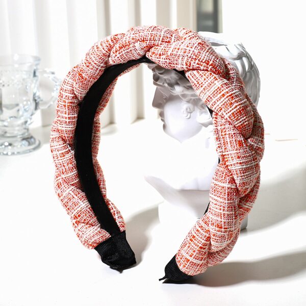 

Simple Braided Headband, Red