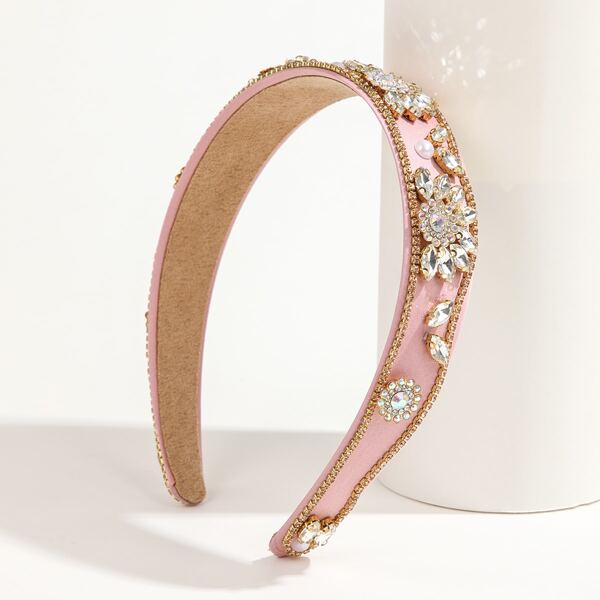 

Rhinestone Flower Decor Headband, Pink