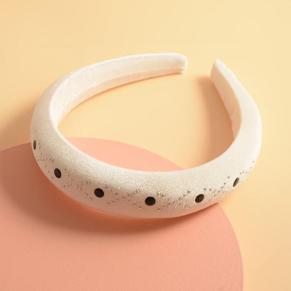 

Rhinestone Decor Headband, White