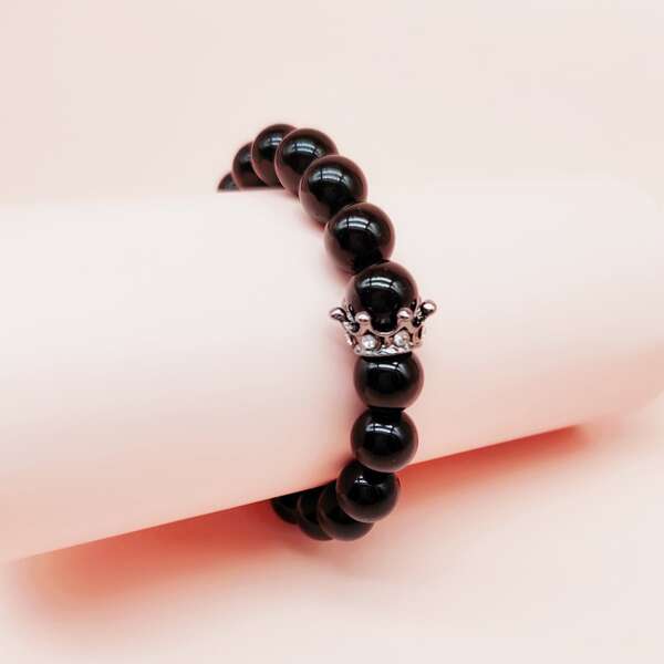 

Crown Detail Bracelet, Black