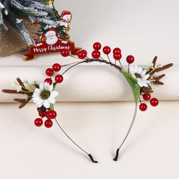 

Antlers & Flower Decor Headband, Multicolor