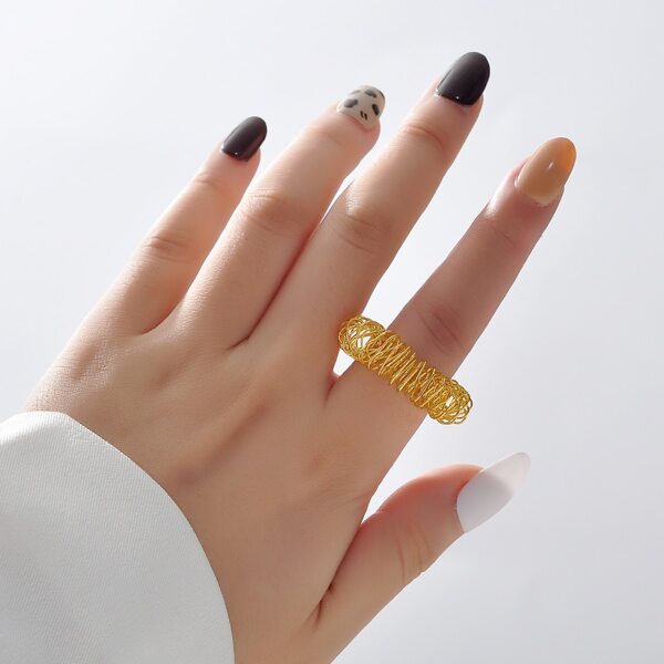 

1pc Metallic Ring, Gold