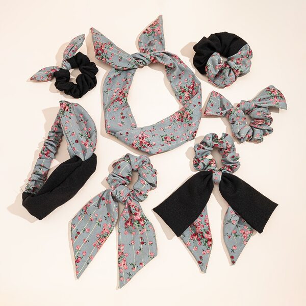 

7pcs Ditsy Floral Pattern Hair Accessory Set, Multicolor