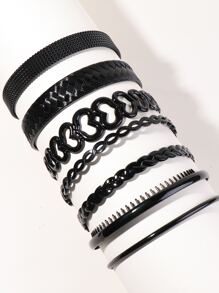 7 chiếc Băng đô trang trí trái tim - màu đen - Xem 2