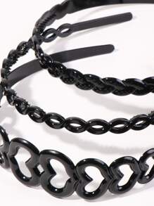 7 chiếc Băng đô trang trí trái tim - màu đen - Xem 3