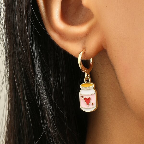 

Bottle Design Drop Earrings, Multicolor