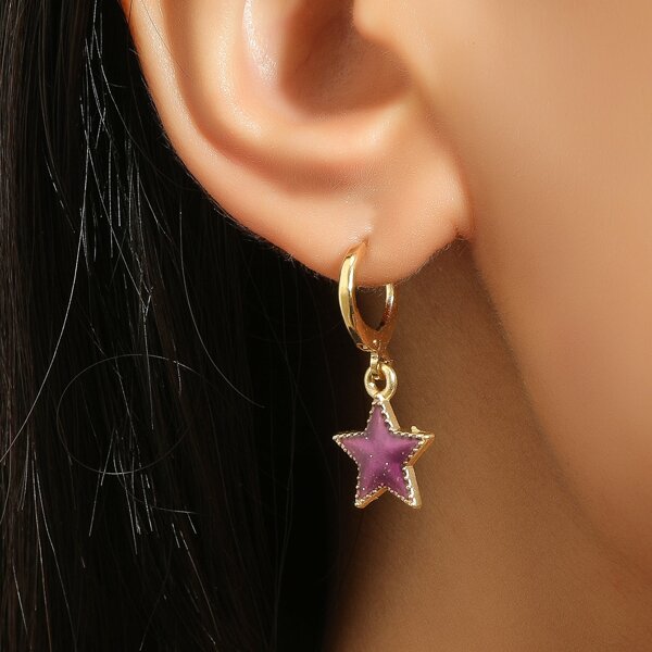 

Star Drop Earrings, Multicolor
