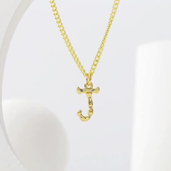 

Letter Charm Necklace, Gold