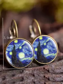 Hoa tai thiết kế hình tròn - Nhiều màu - Xem 4