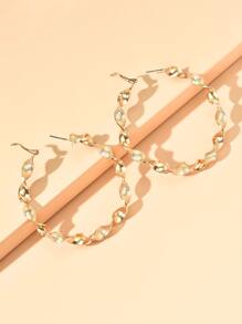 1 Pair Minimalist Matte Spiral Geometric Earrings - Yellow Gold - View 2