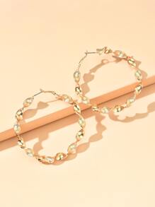 1 Pair Minimalist Matte Spiral Geometric Earrings - Yellow Gold - View 3